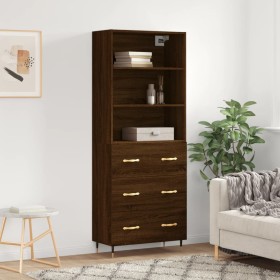 Aparador alto madera contrachapada marrón roble 69,5x34x180 cm von , Sideboards - Ref: Foro24-3189364, Preis: 166,69 €, Rabat...