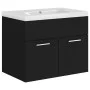 Black engineered wood cabinet with sink by vidaXL, bathroom vanities - Ref: Foro24-3070821, Price: 140,82 €, Discount: %