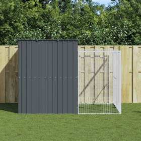 Caseta perros con corral acero galvanizado gris 214x253x181 cm von , Hundehütten - Ref: Foro24-3189119, Preis: 430,48 €, Raba...