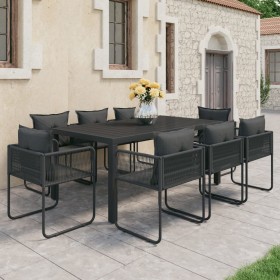 Set de comedor de jardín de 9 piezas PVC ratán negro von , Gartensets - Ref: Foro24-3060105, Preis: 785,76 €, Rabatt: %