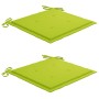 Sillas de jardín 2 uds madera de teca y cojines verde brillante by , Garden chairs - Ref: Foro24-3062741, Price: 310,81 €, Di...