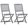 Sillas de jardín plegables 2 uds cojines madera maciza acacia de , Sillas de jardín - Ref: Foro24-3064542, Precio: 125,97 €, ...