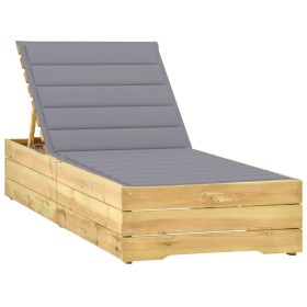 Tumbona con cojín gris madera de pino impregnada von , Liegen - Ref: Foro24-3065910, Preis: 153,77 €, Rabatt: %