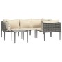 Set de muebles de jardín 5 pzas y cojines ratán sintético gris von , Gartensets - Ref: Foro24-3186683, Preis: 273,36 €, Rabat...