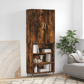 Aparador alto madera contrachapada roble ahumado 69,5x34x180 cm de , Aparadores - Ref: Foro24-3196056, Precio: 128,83 €, Desc...
