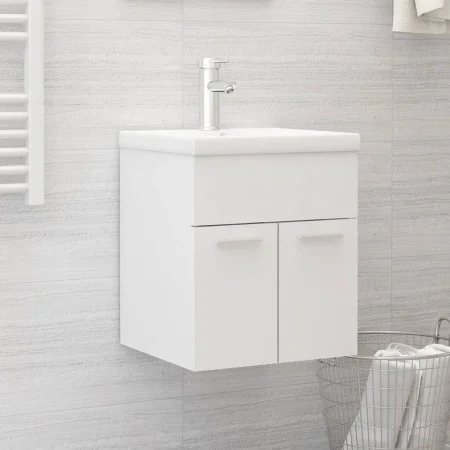 Möbel mit Waschbecken aus weißem Holzwerkstoff von vidaXL, Badezimmerwaschtische - Ref: Foro24-3070811, Preis: 116,57 €, Raba...