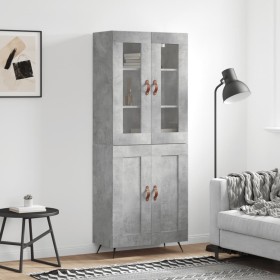 Aparador alto madera contrachapada gris hormigón 69,5x34x180 cm de , Aparadores - Ref: Foro24-3198317, Precio: 169,17 €, Desc...