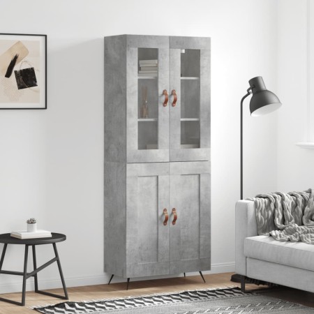 Aparador alto madera contrachapada gris hormigón 69,5x34x180 cm von , Sideboards - Ref: Foro24-3198317, Preis: 169,17 €, Raba...