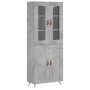 Aparador alto madera contrachapada gris hormigón 69,5x34x180 cm von , Sideboards - Ref: Foro24-3198317, Preis: 169,17 €, Raba...