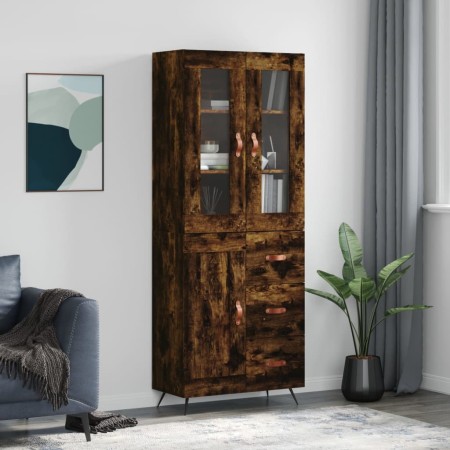 Aparador alto madera contrachapada roble ahumado 69,5x34x180 cm de , Aparadores - Ref: Foro24-3198638, Precio: 158,39 €, Desc...