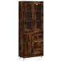 Aparador alto madera contrachapada roble ahumado 69,5x34x180 cm de , Aparadores - Ref: Foro24-3198638, Precio: 158,39 €, Desc...