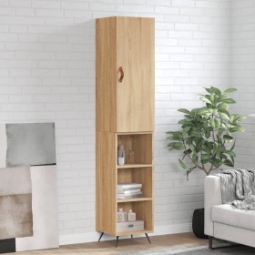 Aparador de madera contrachapada roble Sonoma 34,5x34x180 cm de , Aparadores - Ref: Foro24-3198956, Precio: 91,89 €, Descuent...