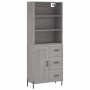 Aparador alto madera contrachapada gris sonoma 69,5x34x180 cm de , Aparadores - Ref: Foro24-3190035, Precio: 158,35 €, Descue...