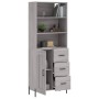 Aparador alto madera contrachapada gris sonoma 69,5x34x180 cm de , Aparadores - Ref: Foro24-3190035, Precio: 158,35 €, Descue...