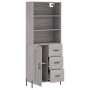 Aparador alto madera contrachapada gris sonoma 69,5x34x180 cm de , Aparadores - Ref: Foro24-3190035, Precio: 158,35 €, Descue...
