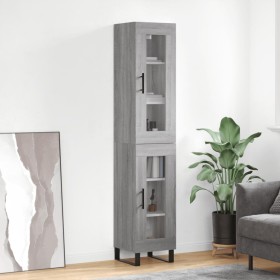 Aparador alto madera contrachapada gris Sonoma 34,5x34x180 cm von , Sideboards - Ref: Foro24-3199455, Preis: 111,08 €, Rabatt: %