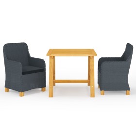 Juego de comedor para jardín 3 piezas gris oscuro de vidaXL, Conjuntos de jardín - Ref: Foro24-3068731, Precio: 320,38 €, Des...
