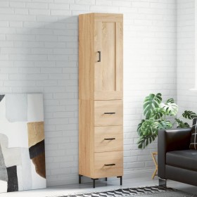 Aparador de madera contrachapada roble Sonoma 34,5x34x180 cm von , Sideboards - Ref: Foro24-3200196, Preis: 118,51 €, Rabatt: %