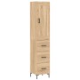 Aparador de madera contrachapada roble Sonoma 34,5x34x180 cm by , Sideboards - Ref: Foro24-3200196, Price: 119,80 €, Discount: %