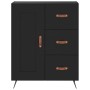 Aparador alto madera contrachapada negro 69,5x34x180 cm de , Aparadores - Ref: Foro24-3189990, Precio: 166,59 €, Descuento: %