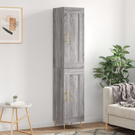 Aparador alto madera contrachapada gris Sonoma 34,5x34x180 cm de , Aparadores - Ref: Foro24-3200447, Precio: 105,17 €