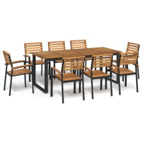 Juego de comedor de jardín 9 pzas madera maciza acacia y metal von , Gartensets - Ref: Foro24-3155405, Preis: 951,86 €, Rabat...