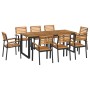 Juego de comedor de jardín 9 pzas madera maciza acacia y metal von , Gartensets - Ref: Foro24-3155405, Preis: 951,86 €, Rabat...