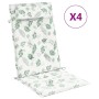 Cojines silla respaldo alto 4 uds tela Oxford estampado hojas de , Cojines para sillas y sofás - Ref: Foro24-361929, Precio: ...