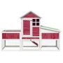 Conejera de madera maciza de pino roja 170x63x113 cm de , Jaulas y habitáculos para animales pequeños - Ref: Foro24-172295, P...