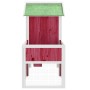 Conejera de madera maciza de pino roja 170x63x113 cm de , Jaulas y habitáculos para animales pequeños - Ref: Foro24-172295, P...