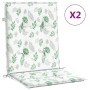 Cojines de silla de respaldo bajo 2 uds tela estampado de hojas de , Cojines para sillas y sofás - Ref: Foro24-361328, Precio...