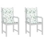 Cojines de silla de respaldo bajo 2 uds tela estampado de hojas de , Cojines para sillas y sofás - Ref: Foro24-361328, Precio...