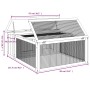 Conejera de madera maciza de pino moca 117,5x97x47,5 cm von , Käfige und Lebensräume für Kleintiere - Ref: Foro24-172288, Pre...