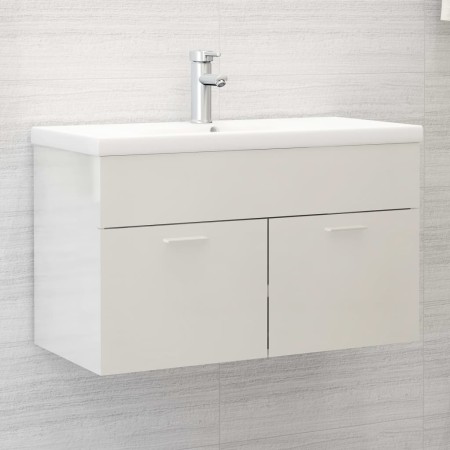 Glänzend weißer Waschbeckenunterschrank aus Holzwerkstoff von vidaXL, Badezimmerwaschtische - Ref: Foro24-3070835, Preis: 188...