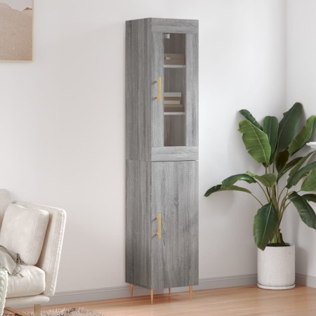 Aparador alto madera contrachapada gris Sonoma 34,5x34x180 cm by , Sideboards - Ref: Foro24-3199167, Price: 95,52 €, Discount: %