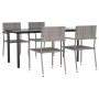 Juego de comedor para jardín 5 piezas ratán sintético gris by , Garden sets - Ref: Foro24-3156754, Price: 231,19 €, Discount: %
