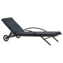 Tumbona con cojín y ruedas ratán sintético gris antracita by , Loungers - Ref: Foro24-47746, Price: 161,22 €, Discount: %