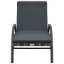 Tumbona con cojín y ruedas ratán sintético gris antracita by , Loungers - Ref: Foro24-47746, Price: 161,22 €, Discount: %