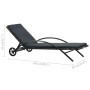 Tumbona con cojín y ruedas ratán sintético gris antracita by , Loungers - Ref: Foro24-47746, Price: 161,22 €, Discount: %