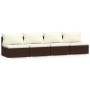 Sofá de jardín de 4 plazas con cojines ratán sintético marrón by , Garden sets - Ref: Foro24-317508, Price: 457,30 €, Discoun...