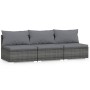 Sofá de jardín de 3 plazas con cojines ratán sintético gris by , Garden sets - Ref: Foro24-317517, Price: 399,66 €, Discount: %