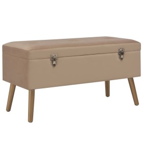 Banco con compartimento de terciopelo beige 80 cm von , Bänke für Hallen und Lager - Ref: Foro24-329933, Preis: 97,04 €, Raba...