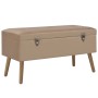 Banco con compartimento de terciopelo beige 80 cm von , Bänke für Hallen und Lager - Ref: Foro24-329933, Preis: 97,04 €, Raba...