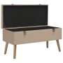 Banco con compartimento de terciopelo beige 80 cm von , Bänke für Hallen und Lager - Ref: Foro24-329933, Preis: 97,04 €, Raba...