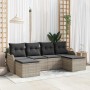 Conjunto de sofá de jardín con cojín 6 pcs Gris claro Poliratán