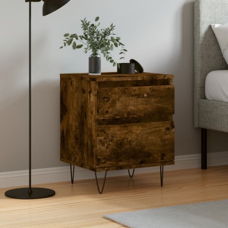 Mesita de noche madera de ingeniería roble ahumado 40x35x50 cm by , Nightstands - Ref: Foro24-830678, Price: 40,08 €, Discoun...