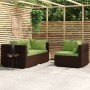 Set muebles de jardín 3 piezas y cojines ratán sintético marrón von , Modulare Sofas für den Außenbereich - Ref: Foro24-31756...