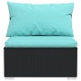 Sofá de 4 plazas con cojines ratán sintético negro by , Garden sets - Ref: Foro24-317541, Price: 444,69 €, Discount: %