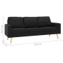 Sofá de 3 plazas de tela negro by , Sofas - Ref: Foro24-288722, Price: 386,51 €, Discount: %