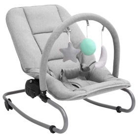 Hamaca mecedora para bebés de acero gris claro by , Rocking chairs and baby chairs - Ref: Foro24-10247, Price: 58,37 €, Disco...